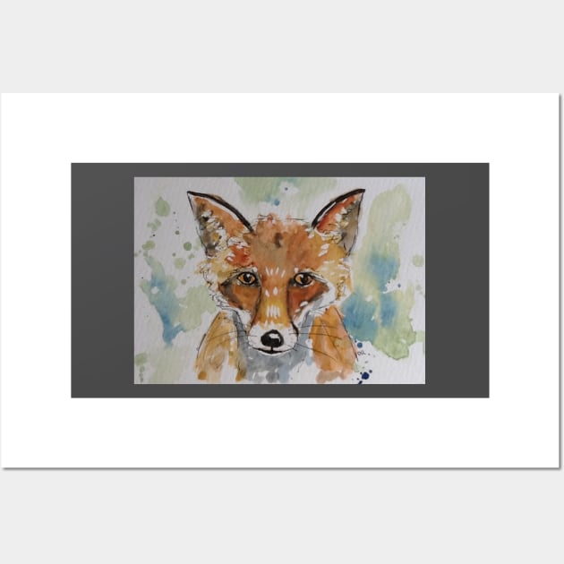 Red Fox Portrait Wall Art by DebTheZeb